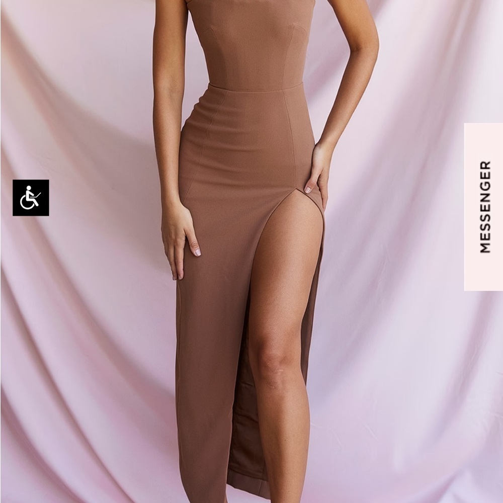 House of CB Brown Strapless Dress - Picture 4 of 6